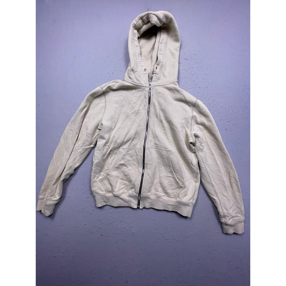 John Elliott Zip Hoodie French Terry Cotton Beige Medium Mens